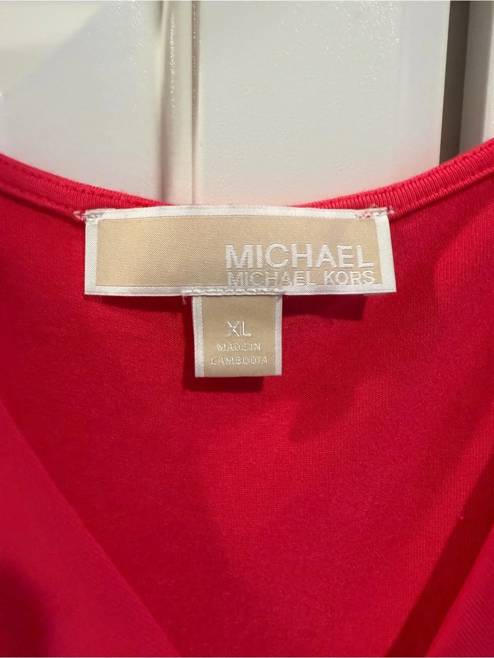 Michael Kors Hot Pink Layered V-Neck Sleeveless Shell Top